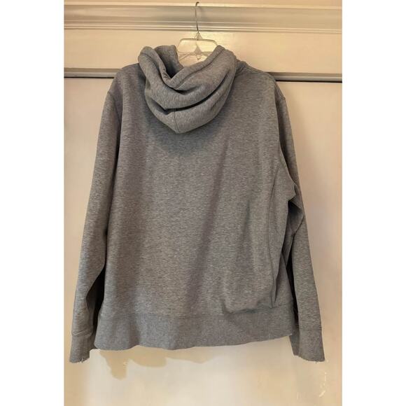 Vintage Nike Heather Grey Solo Swoosh Cotton-Blend Pullover Hoodie - Men's XL - Picture 4 of 11